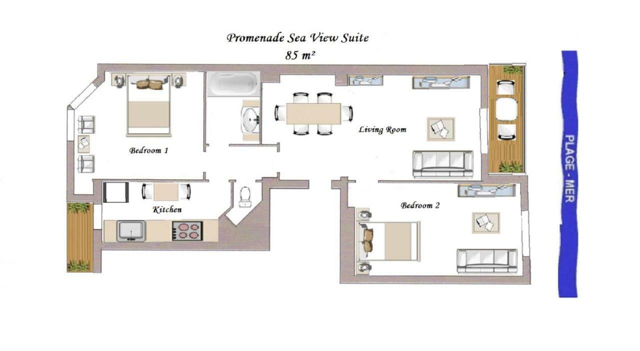 Sea Front - Panoramic View With Terrace - 85 M * Nice